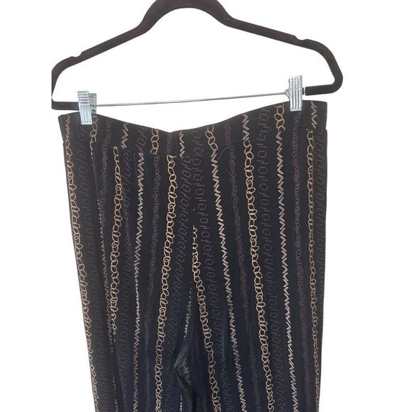 Chico’s Travelers Wide Leg Black Slinky Chain All Over Print Casual Pants Sz XL - Picture 11 of 14